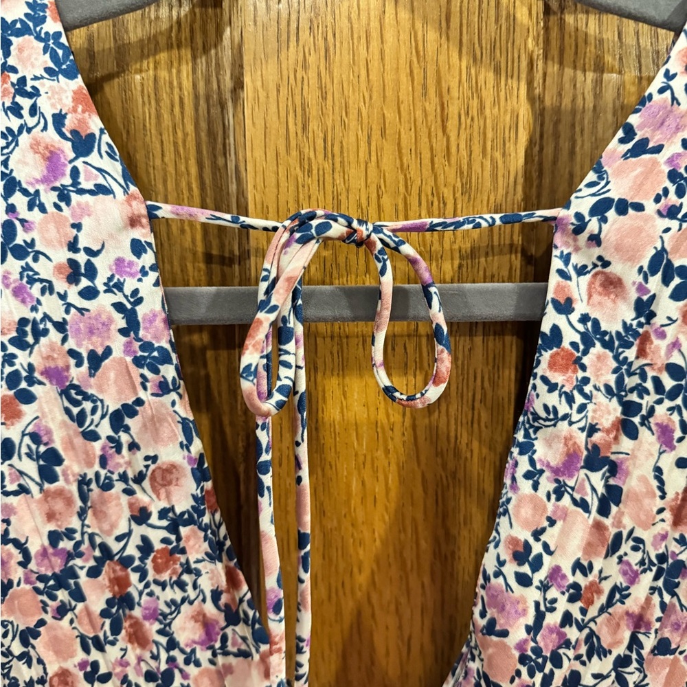 Lulu’s Express Yourself Blush Pink Floral Print Satin Babydoll Dress. Size Small - Picture 12 of 14